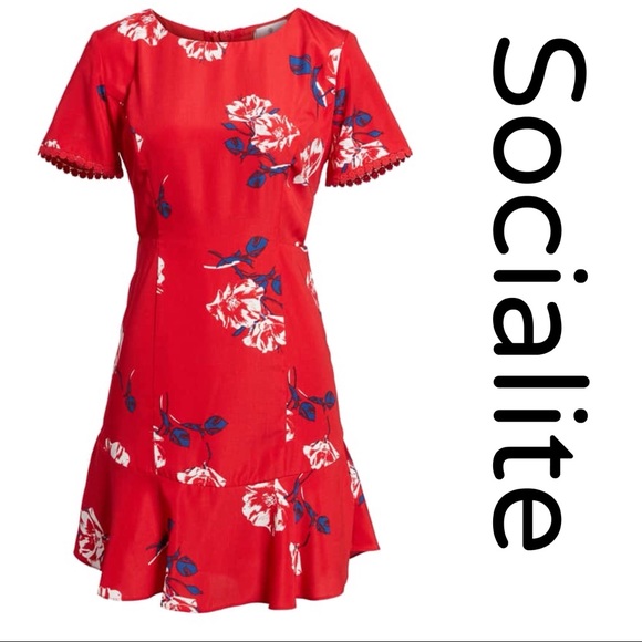 Socialite Dresses & Skirts - NWOT SOCIALITE Red Strappy Back Mini Dress Small